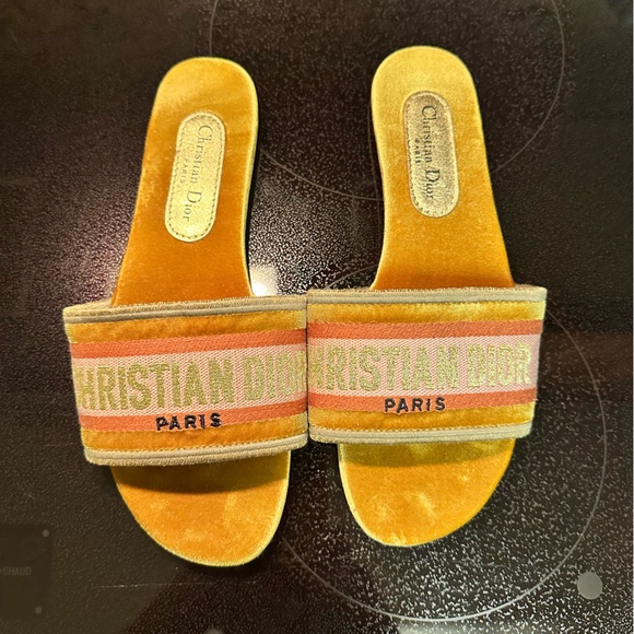 Dior Pink and Orange Slide Sandals - Picture 1 of 7